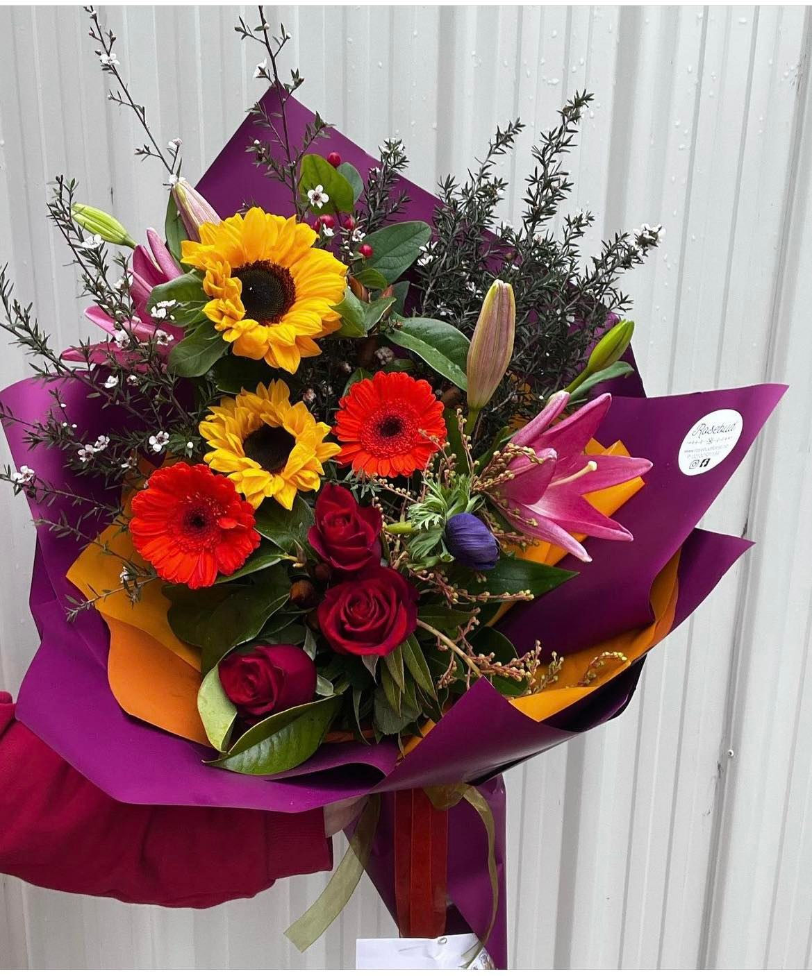sunflower lily gerbera bouquet