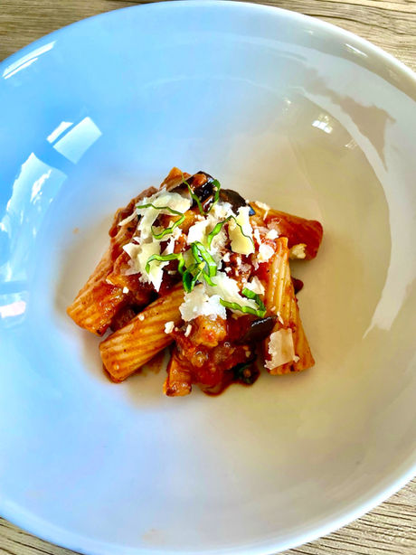 NOW SERVING: Rigatoni with Tomato, Eggplant, Garlic and Fresh Herbs