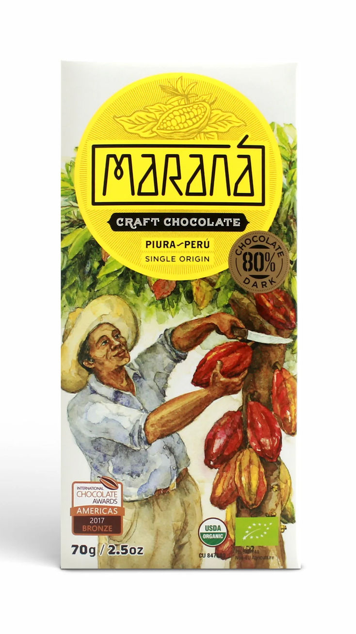 Chocolate Dark al 80% Origen Piura, Perú Orgánico (70g)