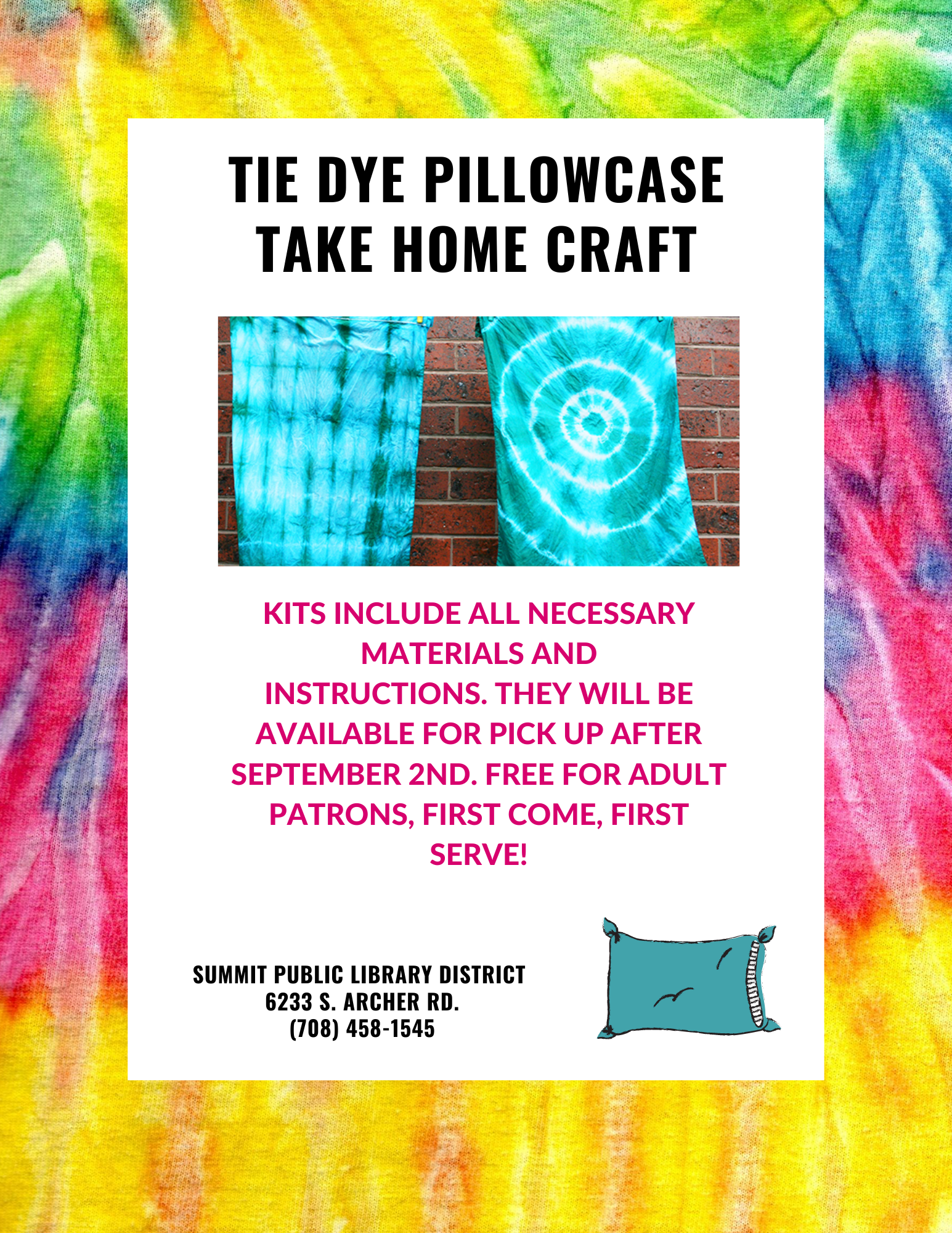 Tie Dye Pillowcase Take Home Craft