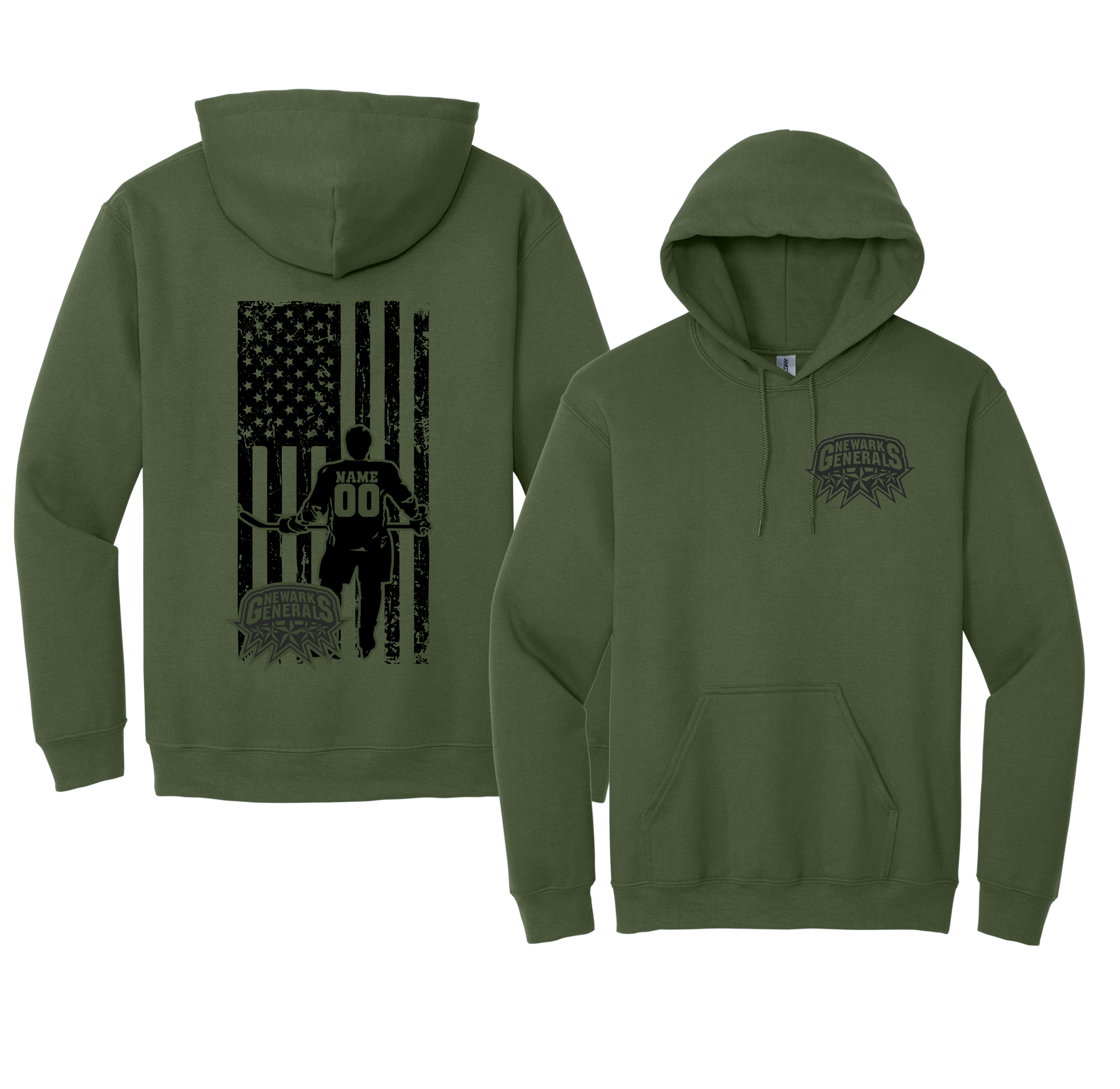 CUSTOMIZABLE! Newark Generals Flag Design Hooded Sweatshirt