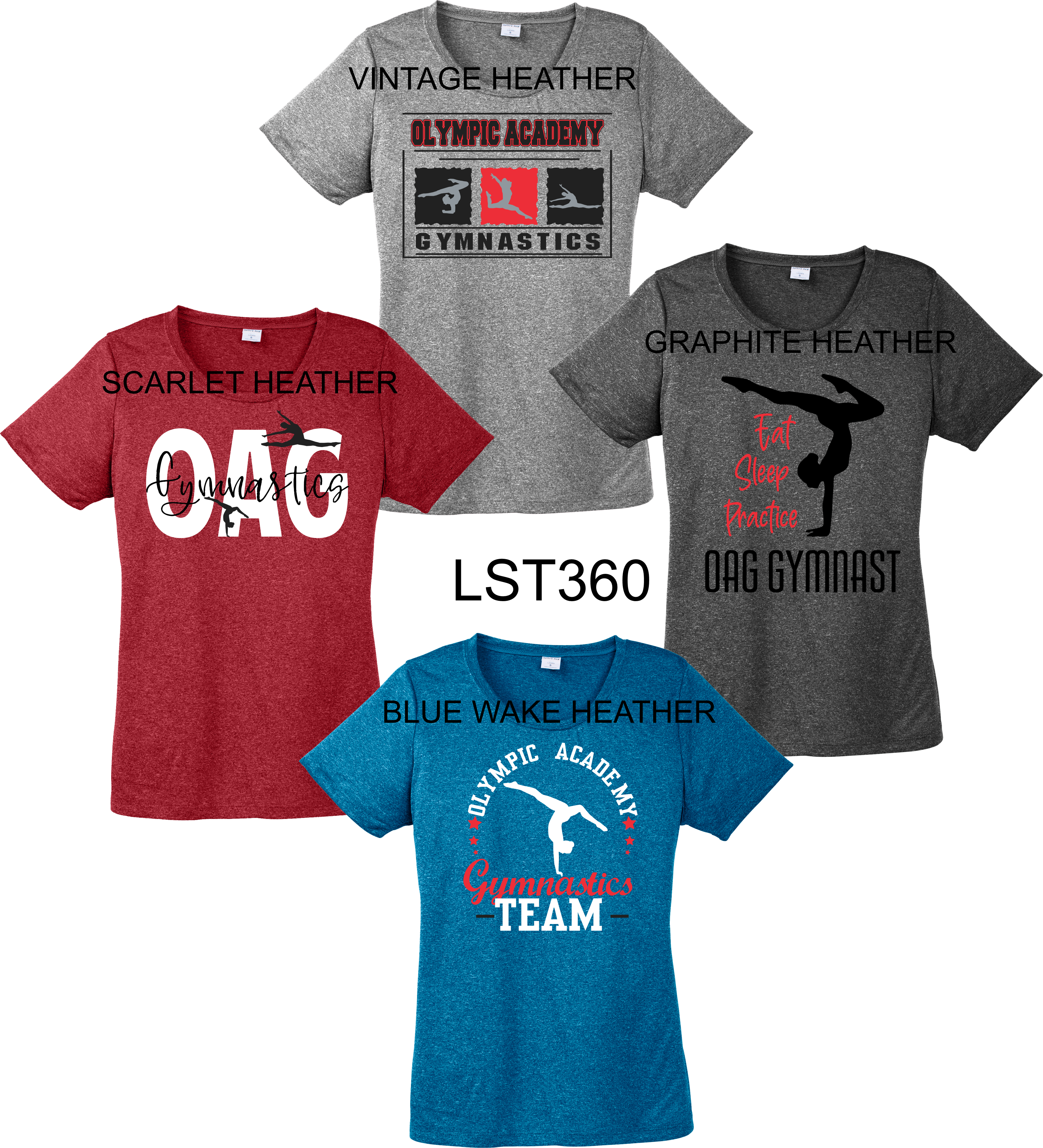 Olympic Academy LST360 Sport-Tek® Ladies Heather Contender™ Scoop Neck Tee