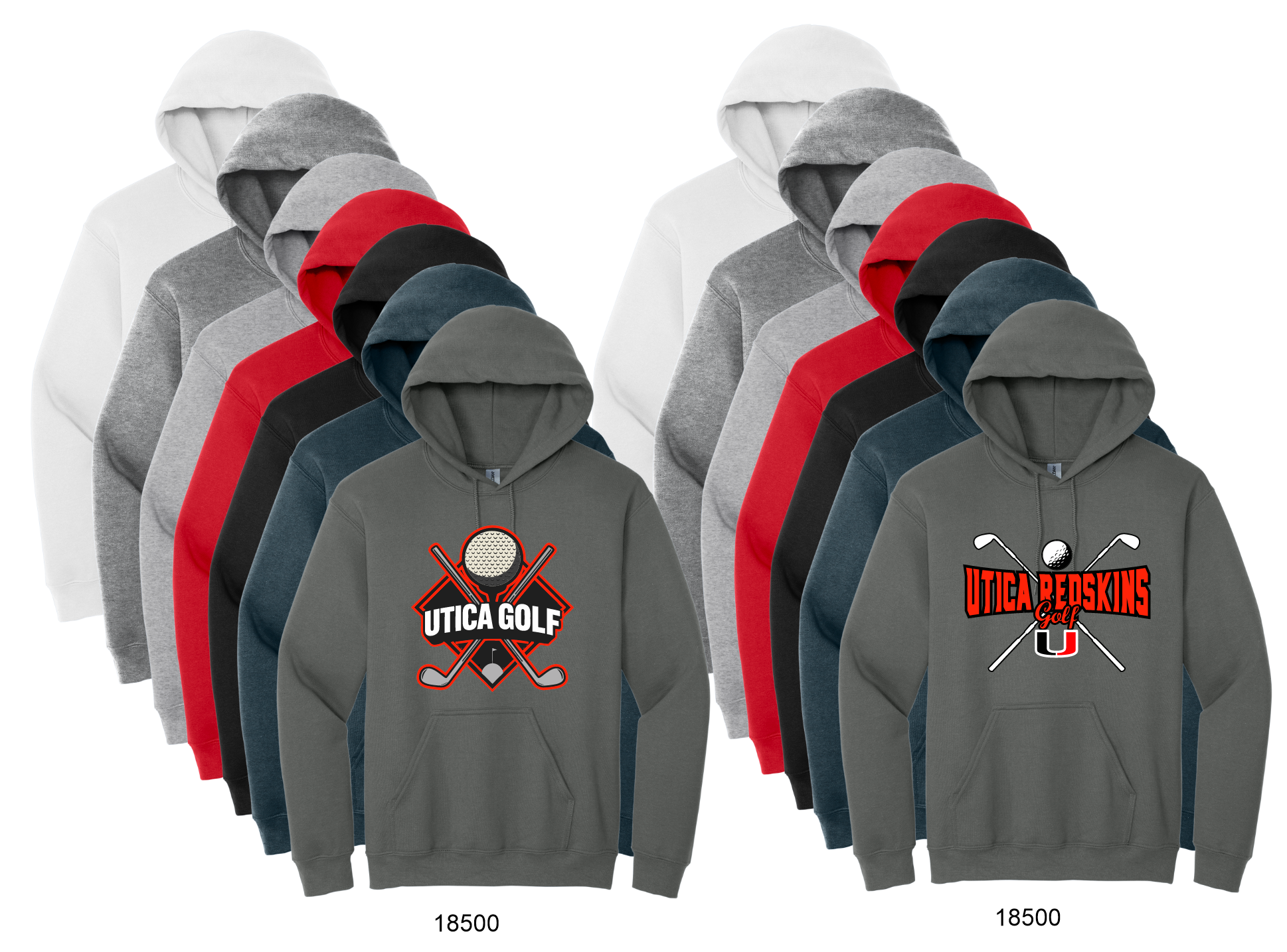 U GOLF 18500 Gildan Heavy Blend Hooded Sweatshirt