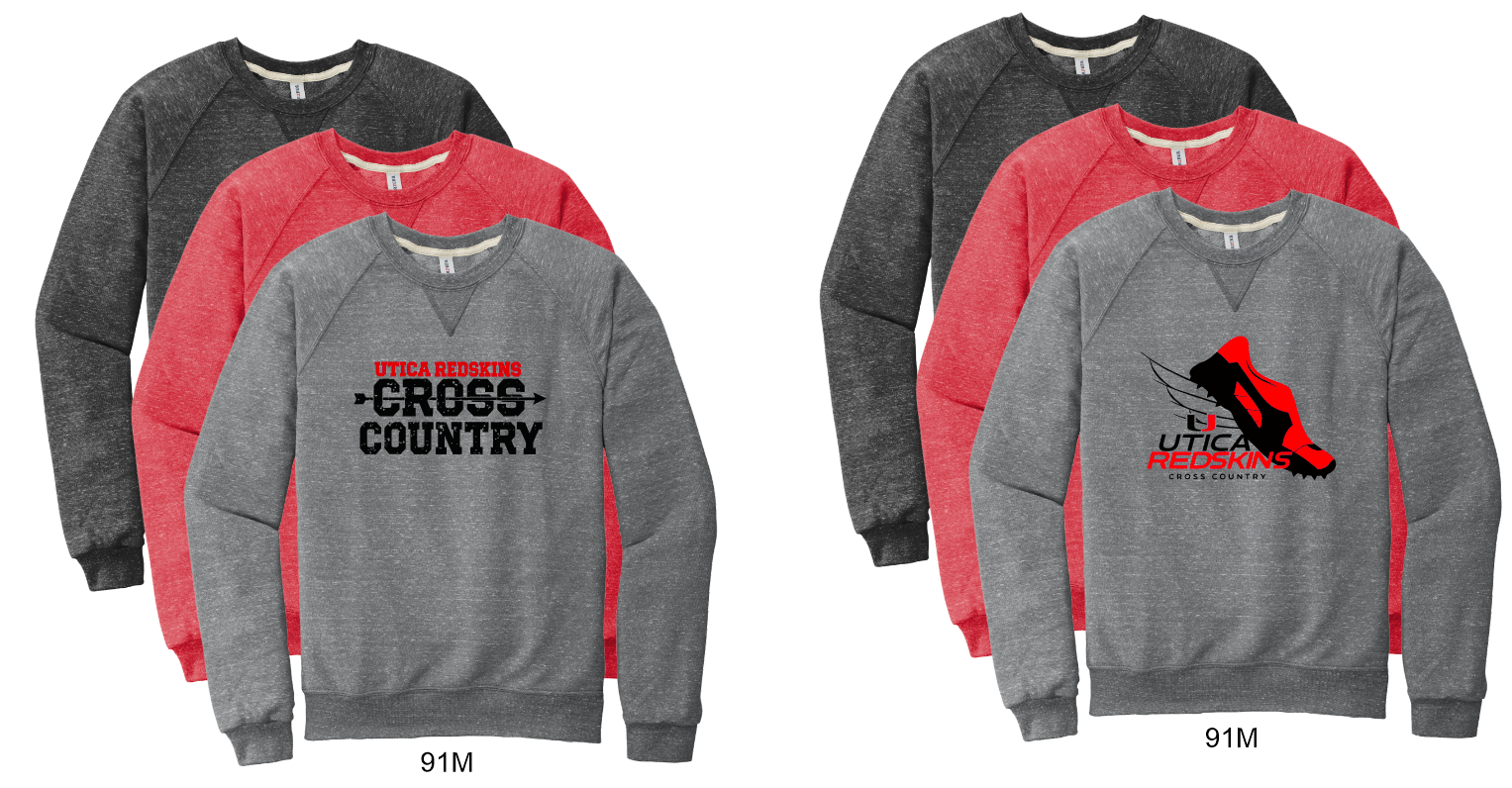 UXC 91M Jerzees ® Snow Heather French Terry Raglan Crew