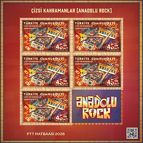 Çizgi Kahramanlar (Anadolu Rock) Konulu Anma Pulları (Küçük Tabaka - 2)