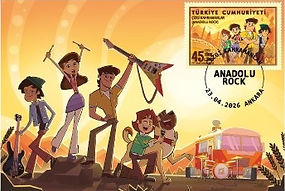 Çizgi Kahramanlar (Anadolu Rock) Konulu Anma Pulları Maksimum Kart - 1