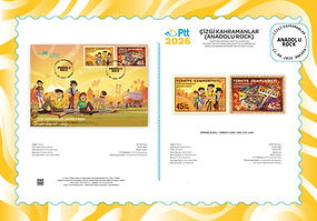 Çizgi Kahramanlar (Anadolu Rock) Konulu Anma Pulları Tanıtım Kağıdı - 1
