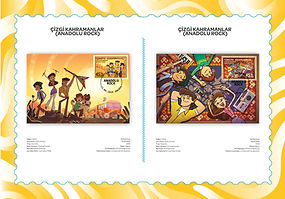 Çizgi Kahramanlar (Anadolu Rock) Konulu Anma Pulları Tanıtım Kağıdı - 2