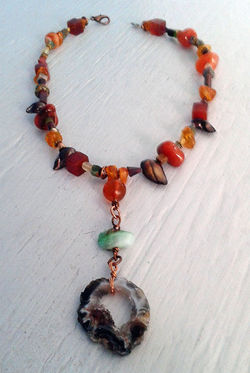Agate and Chrysoprase Necklace