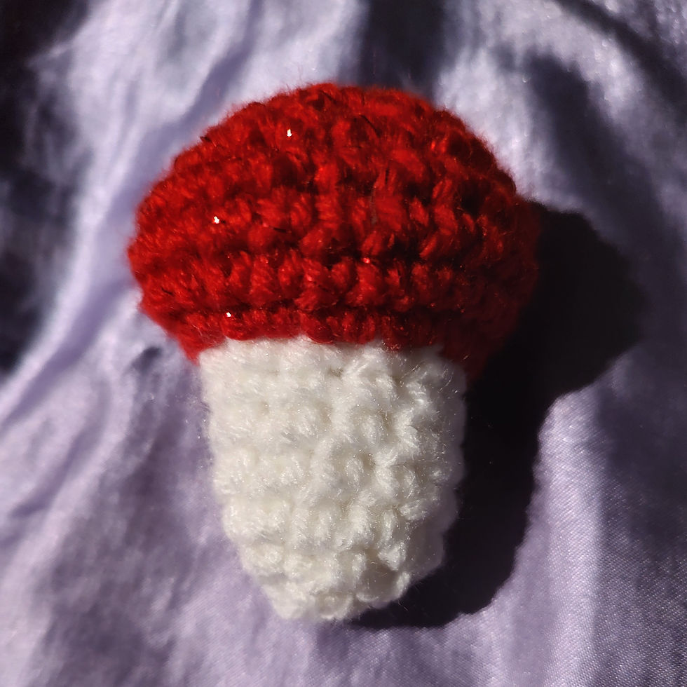 Thumbnail: Handmade Small Crochet Mushroom Plushie 
