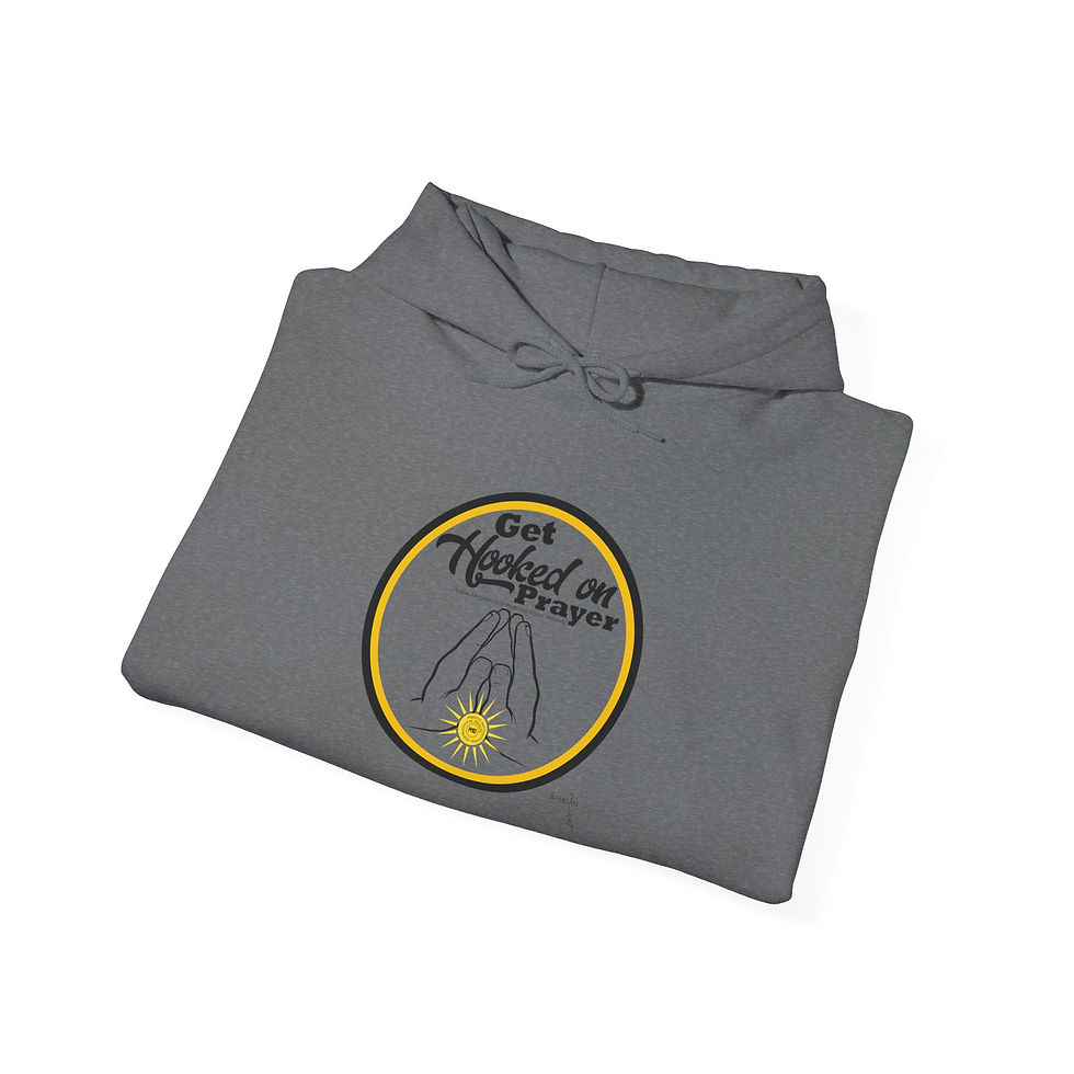 Thumbnail: Get Hooked on Prayer Heavy Blend™ Hooded Sweatshirt Male