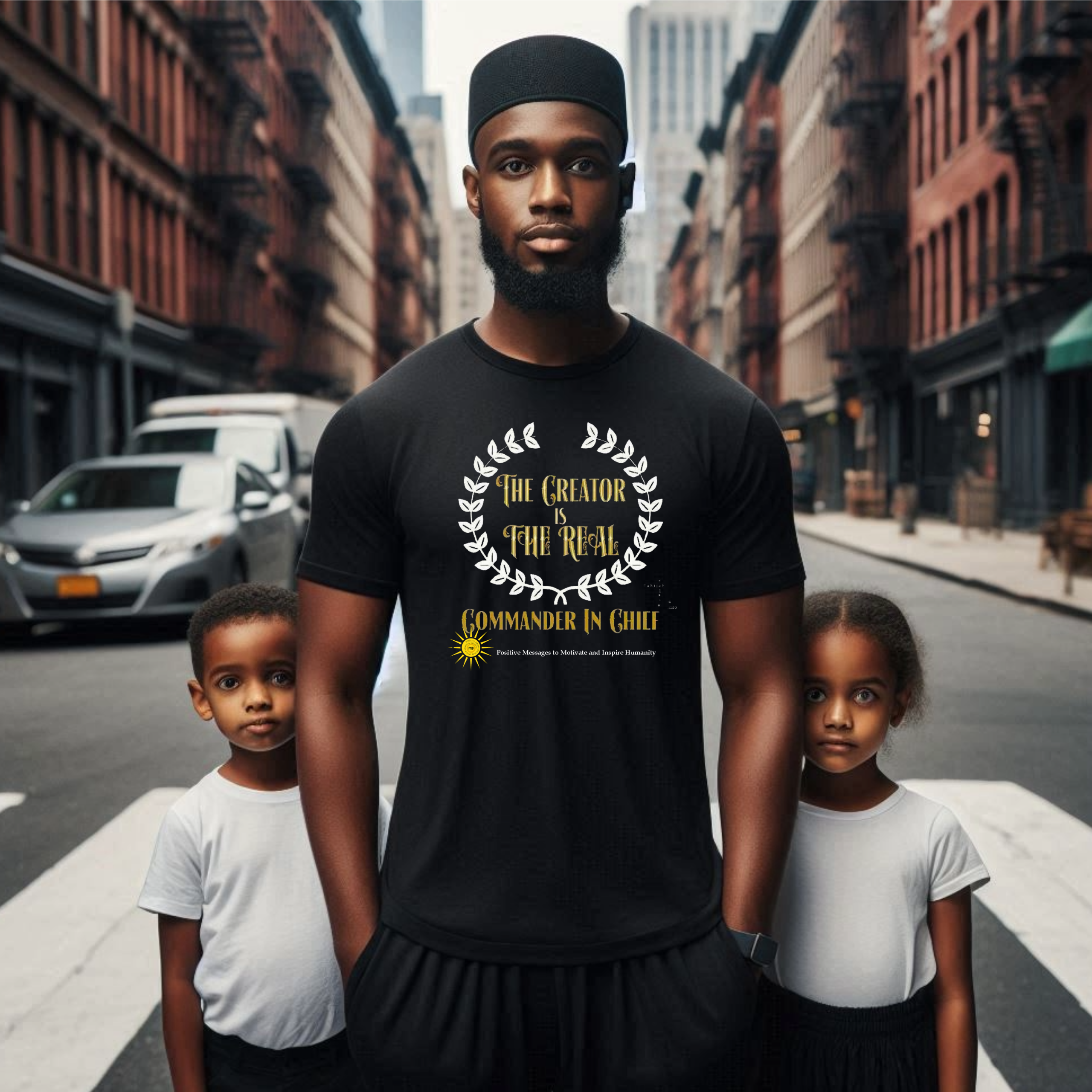 The Creator is the Real Commander in Chief Heavy Cotton Tee for Men