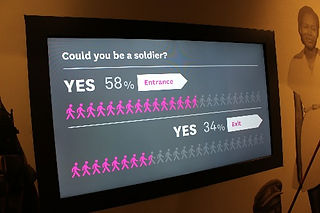 A close up of the screen showing how many people still want to be a soldier after going through the gallery.