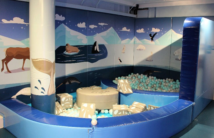 A blue soft play area