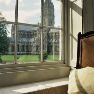 A view of Salisbury Cathedral from inside Sarum College