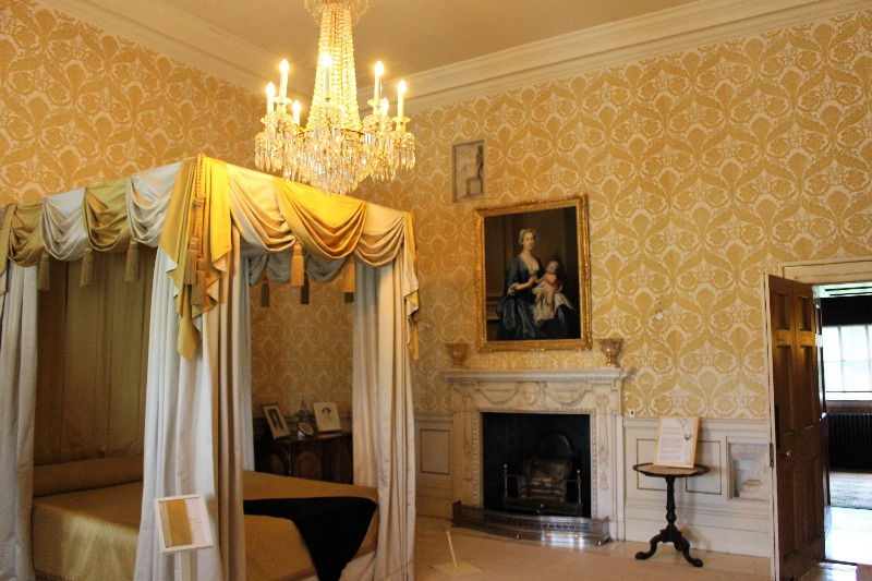 Inside the White bedroom showing a four poster bed
