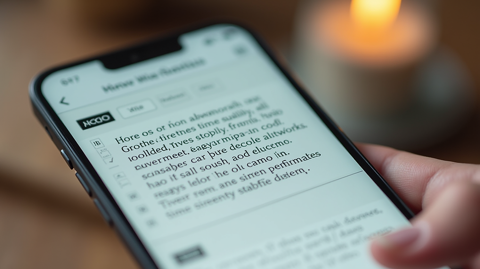 Close-up view of a digital devotional planner on a smartphone with a daily reflection prompt