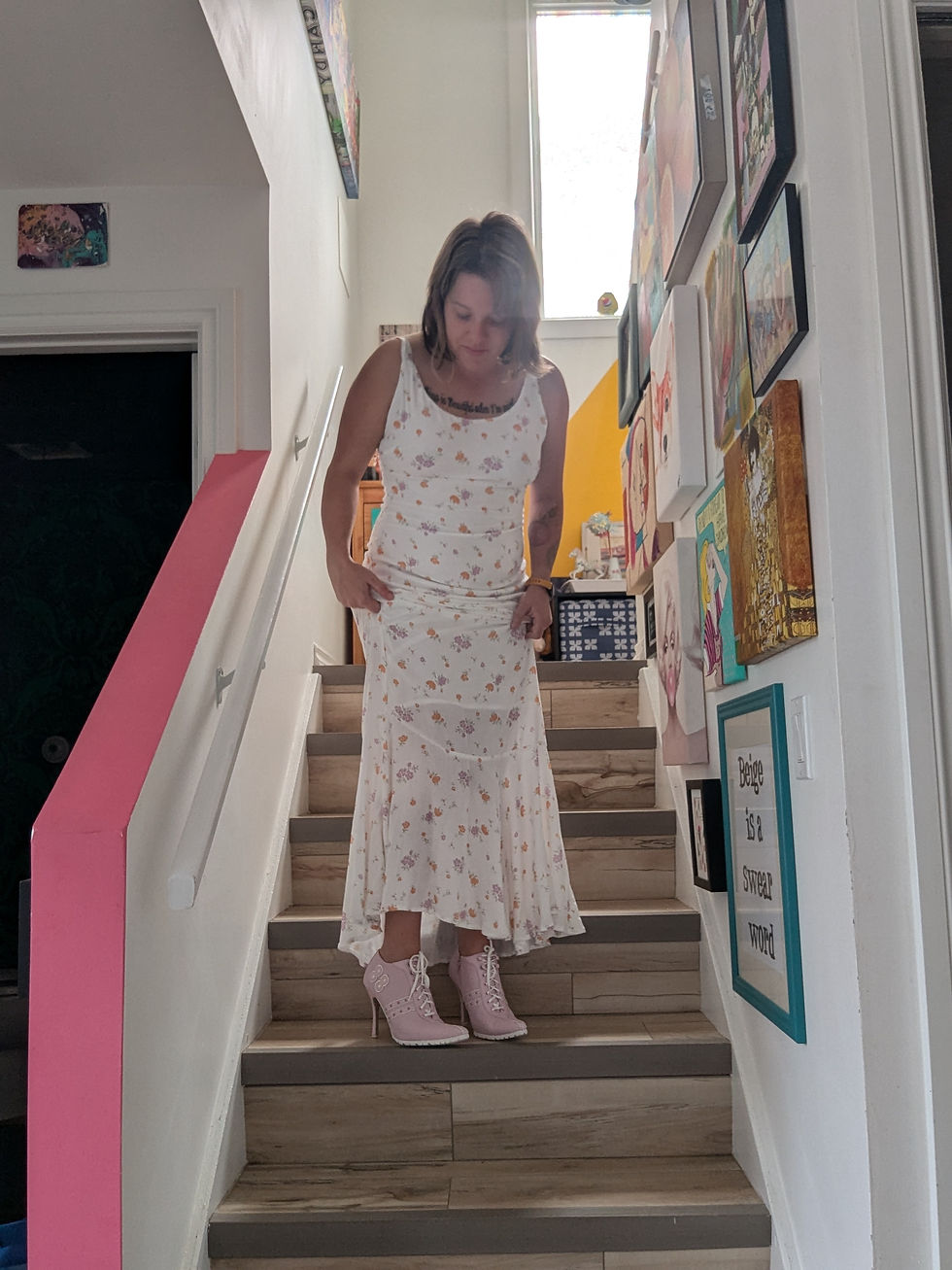 Thumbnail: Delicate & Feminine White Floral Maxi Dress