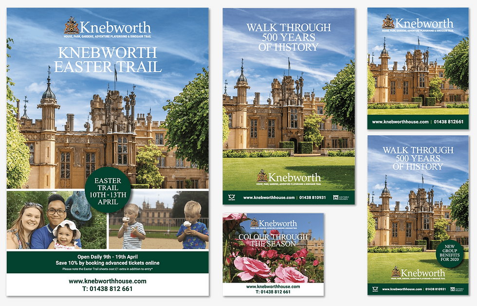 Series of press ads for Knebworth House stately home