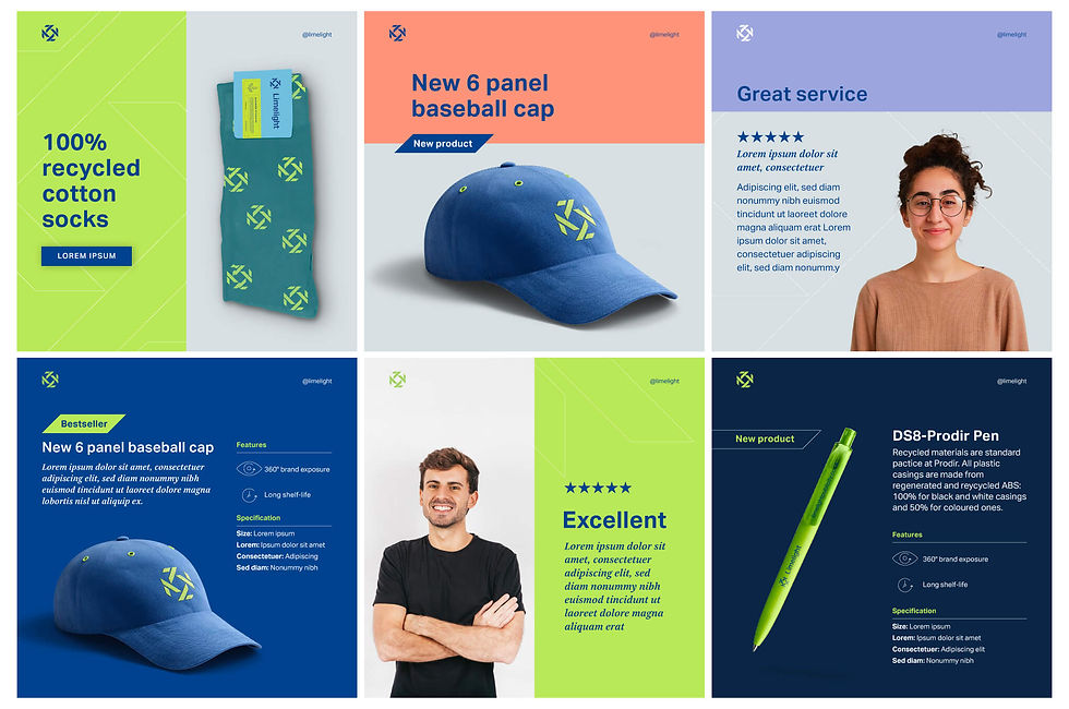 Social media template design for promotional products