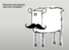 Cartoon of sheep with moustache