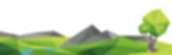 Illustratin of landscape and trees made up of geometric shapes