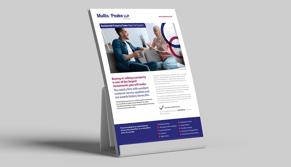 Design for promotional materials featuring M&P branding