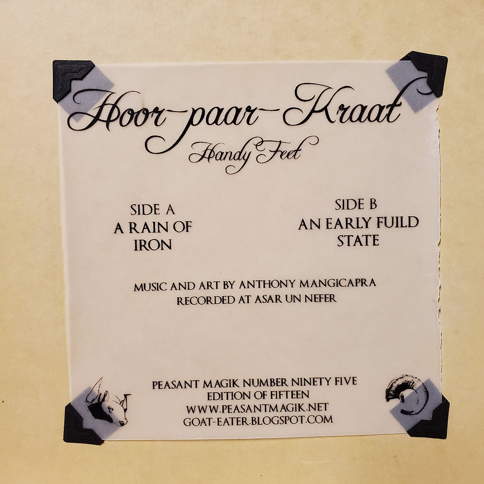 Thumbnail: HOOR-PAAR-KRAAT "Handy Feet" - Artist Edition Box Set
(Cassette + 7" Painting)