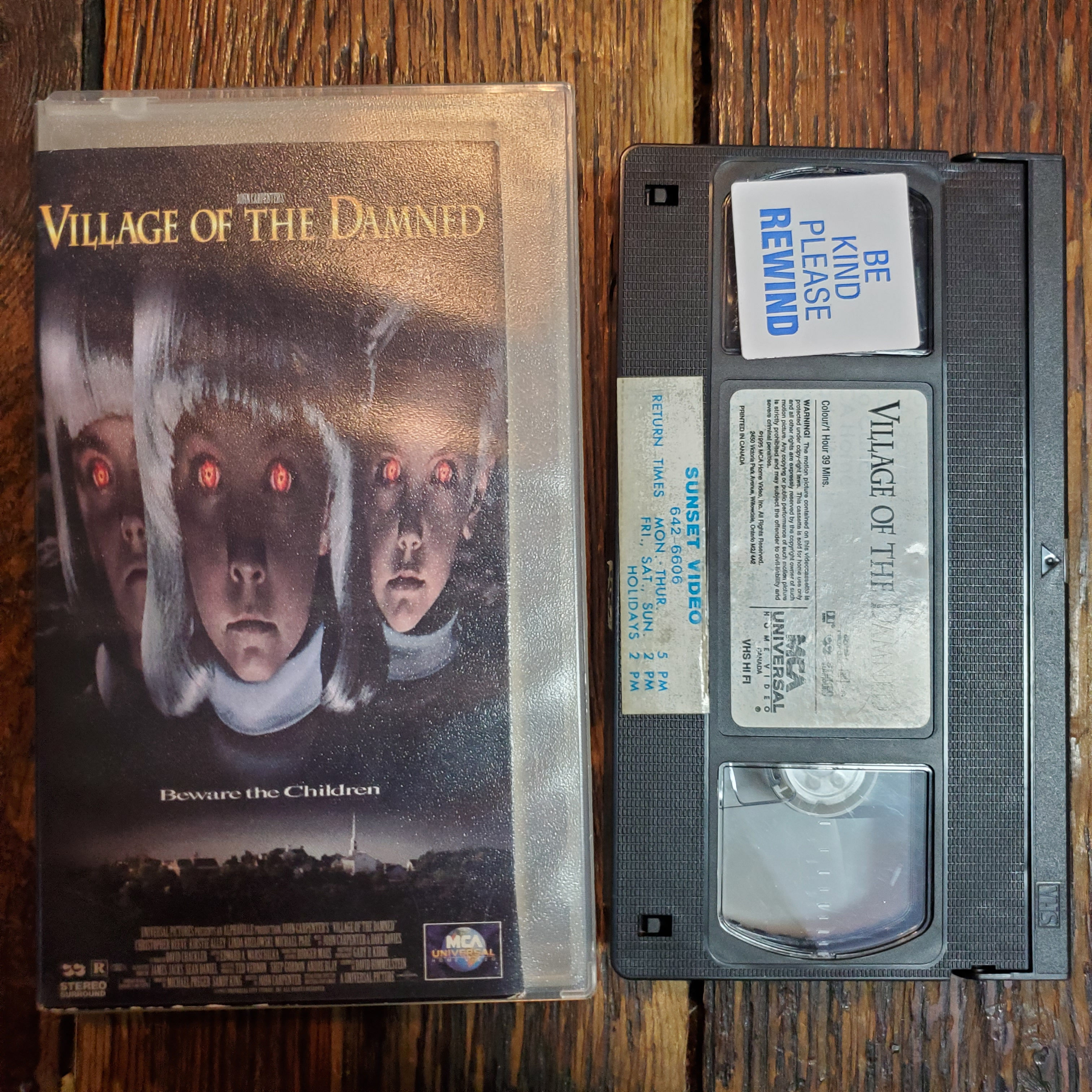 VILLAGE OF THE DAMNED - VHS Tape (Cut Box)