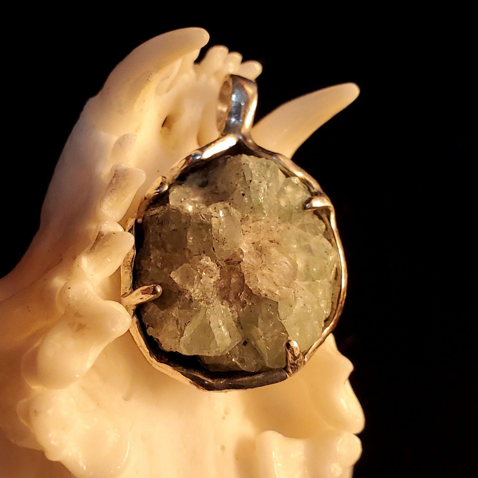 Silver Tsavorite Garnet Cluster Pendant by BRIX Fine Jewellery