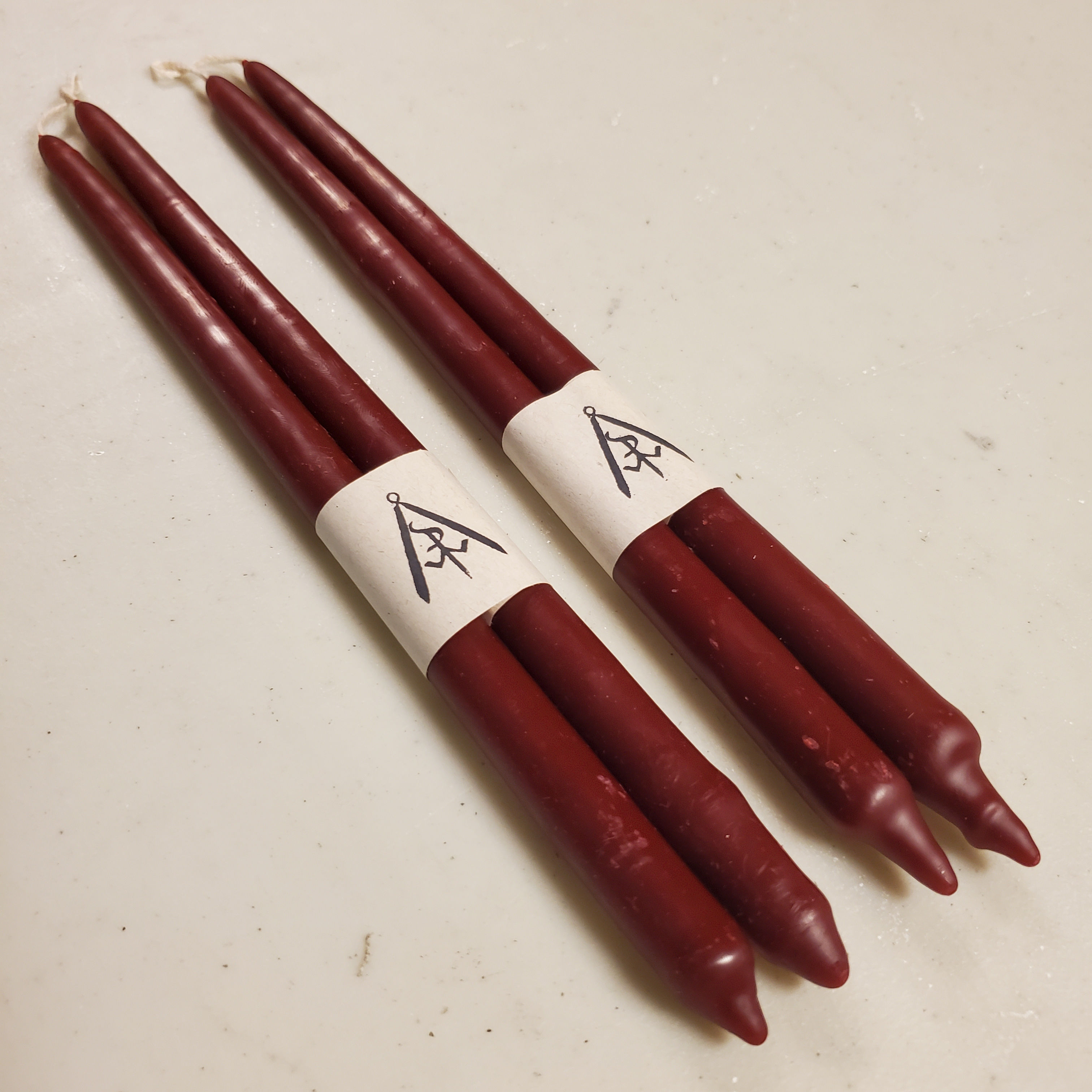 Pair of RITUAALIA Scarlet Tapered Ritual Candles