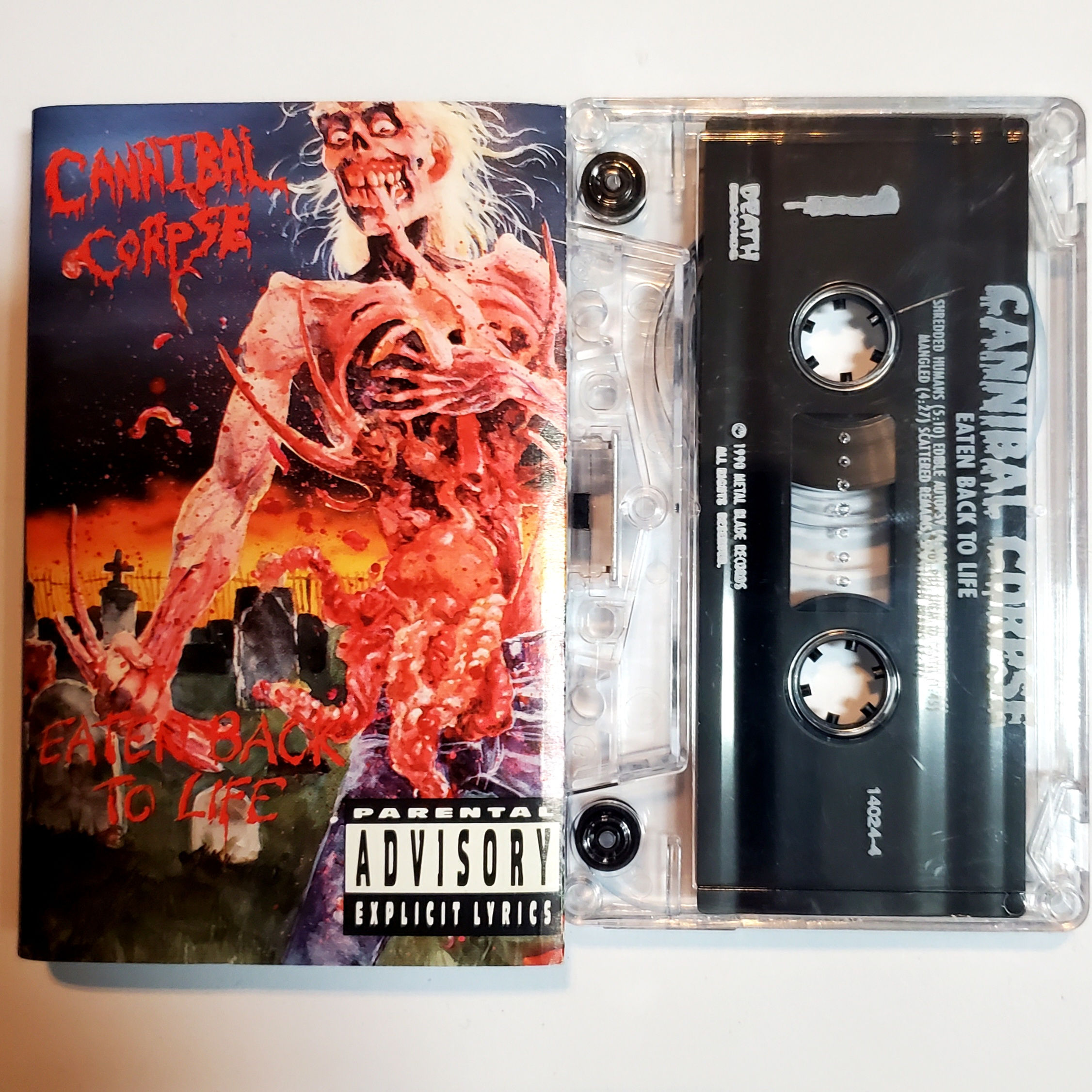 1990 CANNIBAL CORPSE : Eaten Back to Life - RARE Cassette Tape 