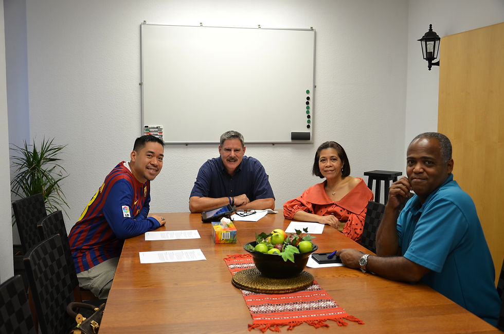 Our intial meeting with Pastor Curtis and Pastor Art of Black Forest Christian Fellowship, orchestrated of course by my mother whose faith never wavers!