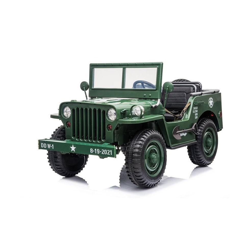 Miniature : Jeep militaire style Willys • 24V 7Ah (version luxe)