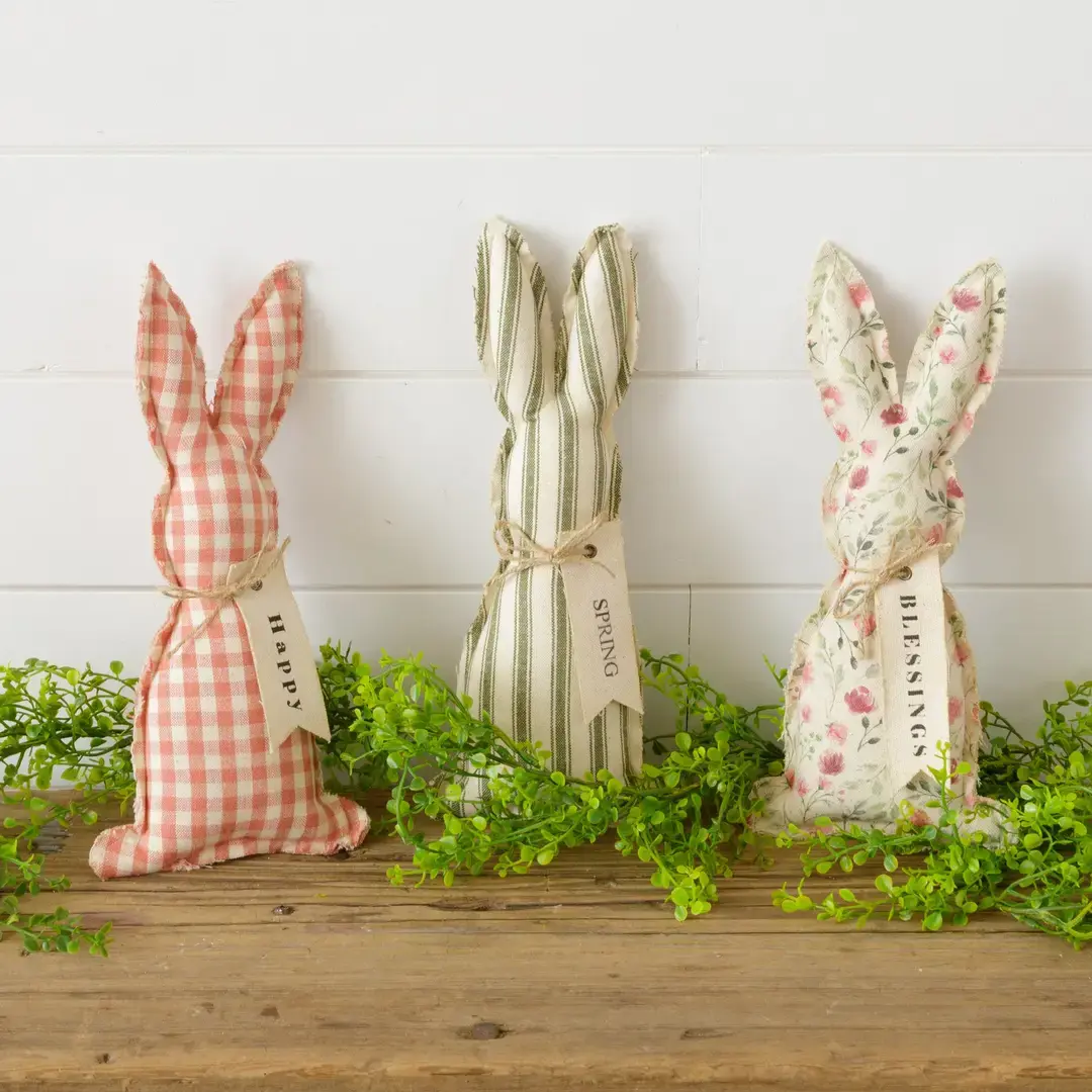 Fabric Bunnies Asstd Patterns set of 3