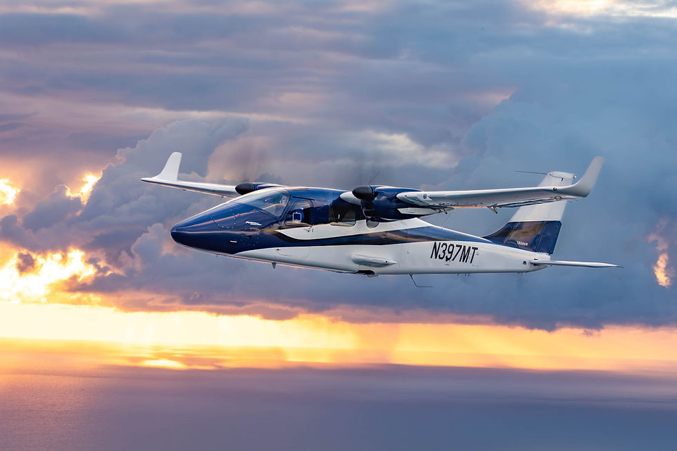blue and white tecnam p2006t flying over water