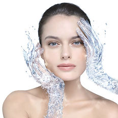 Woman face moisturizing