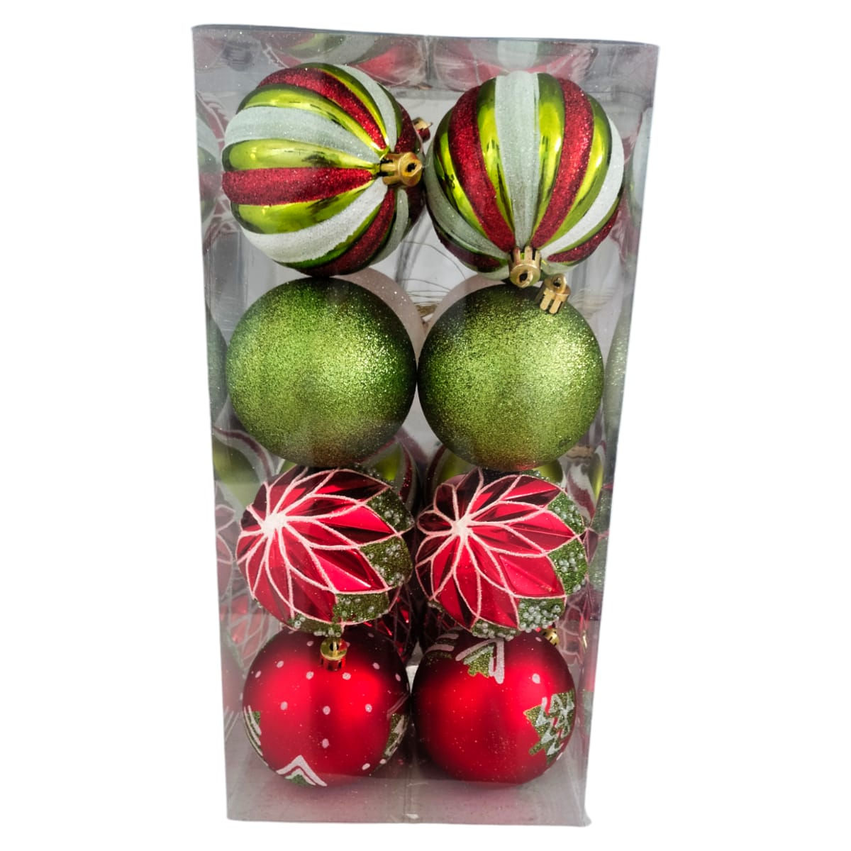 Set de esferas Festive en colores rojo, blanco, verde