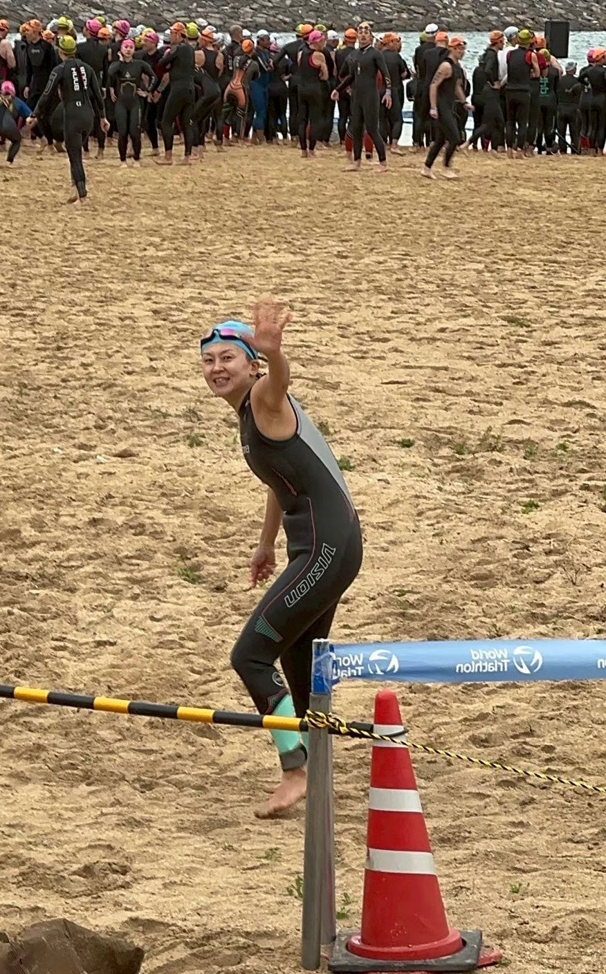 ↑レース前、寒すぎて姿勢悪い笑笑