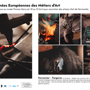 Affiche réalisée pour les JEMA de Cherbourg en Cotentin. J'ai présenté le métier de ferronnier d'art au musée Thomas Henry avec des créations spécialement réalisées pour l'occasion.