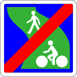 End of bike lane (fin de piste cyclable)