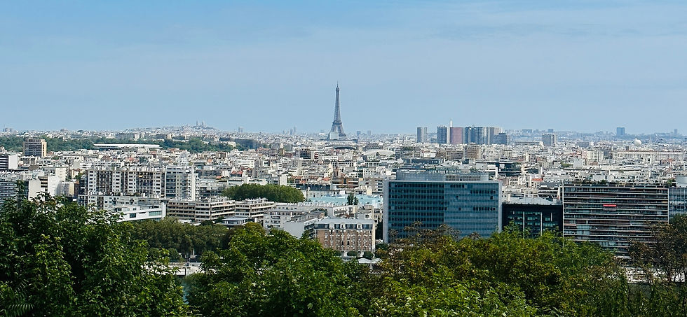 Paris skyline from Saint Cloud, with the Eiffel Tower in the center