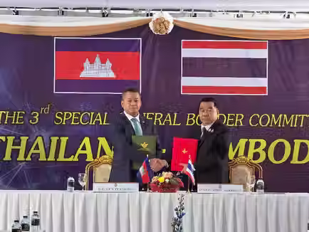 තායිලන්තය සහ කාම්බෝජය සටන් විරාම ගිවිසුමකට අත්සන් තබයි