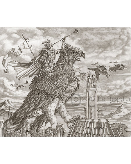 Trumpeting Sentinel Black and White Artist Proof