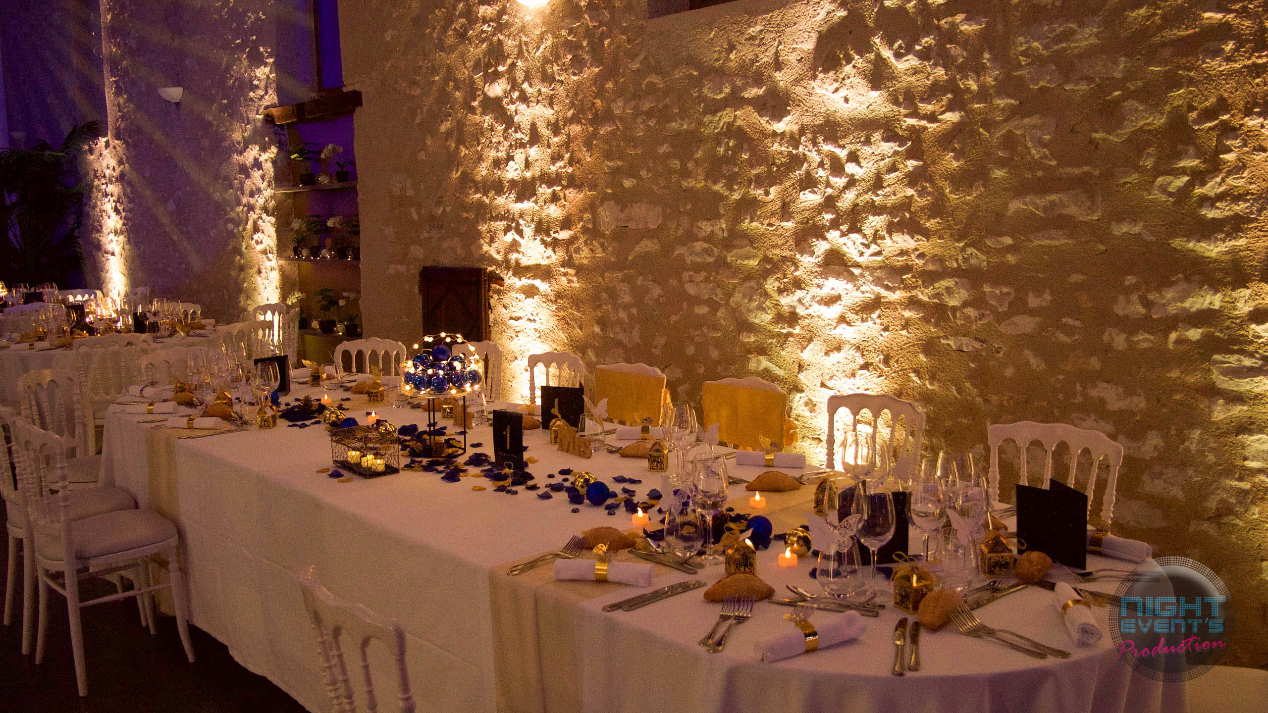 Éclairage table d'honneur
