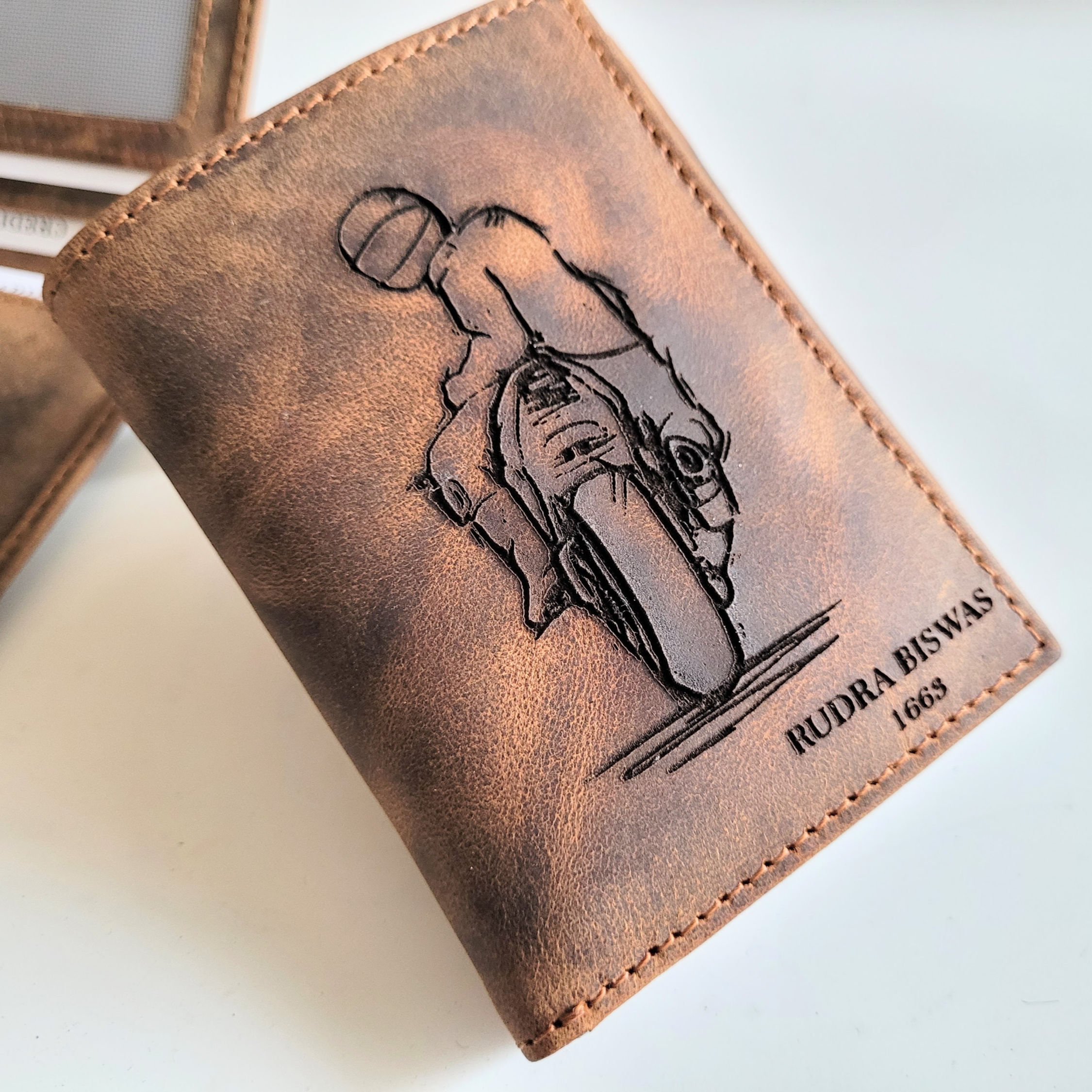 Biker Personalized Trifold Wallet