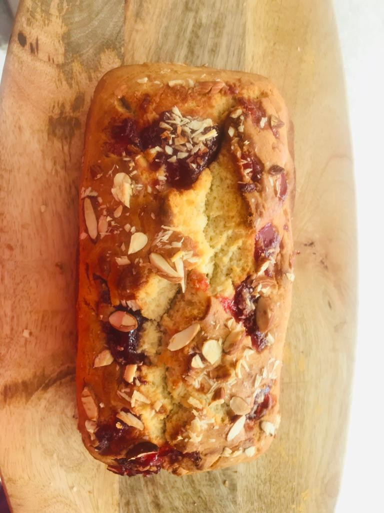 Eggless Almond tea cake recipe by bakeinline