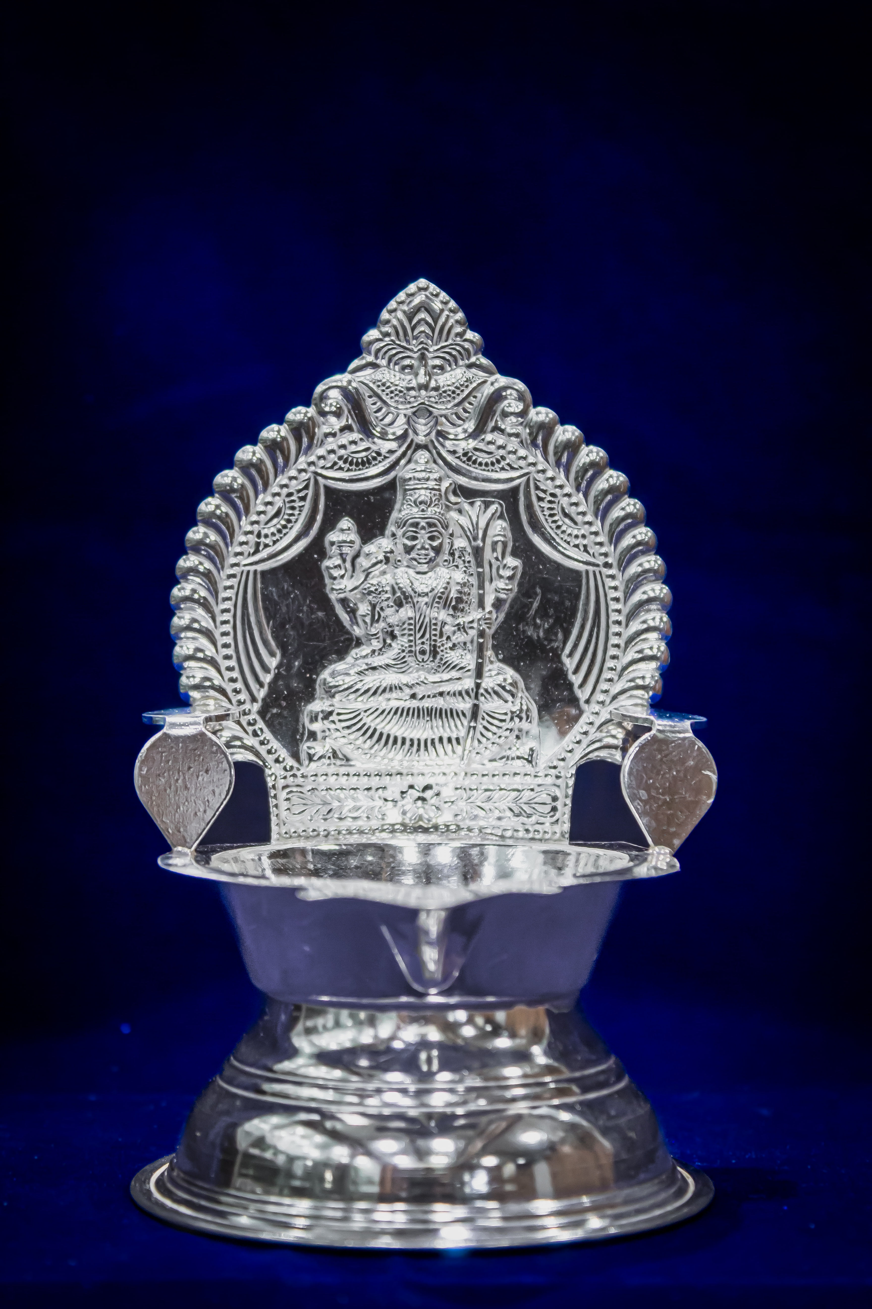 Silver Karumbu Kamatchi Lamp