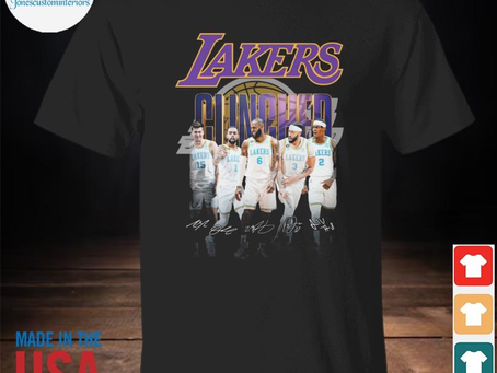 Jonescustominteriors - Funny los Angeles Lakers all team clinched signatures 2023 shirt
