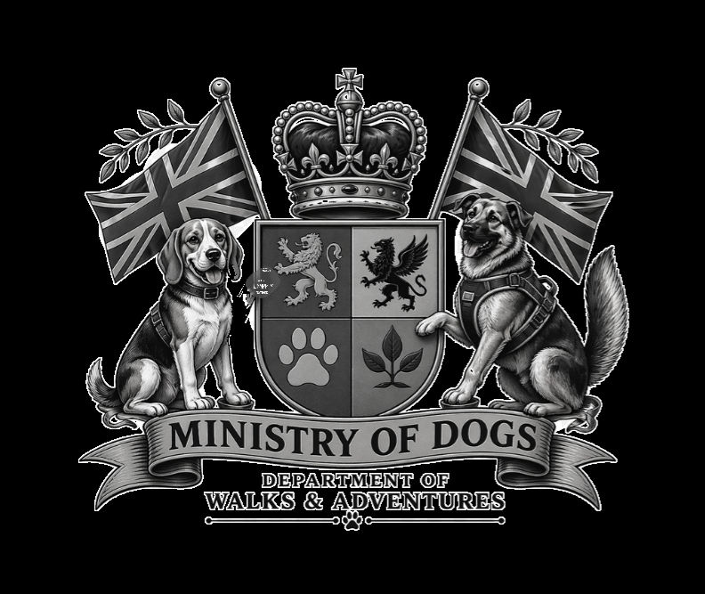 Ministry Of Dogs black-and-white logo